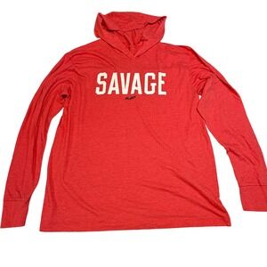 G2OH Savage Hoodie Red‎ Size L  Gym Fitness CrossFit Graphic Long Sleeve